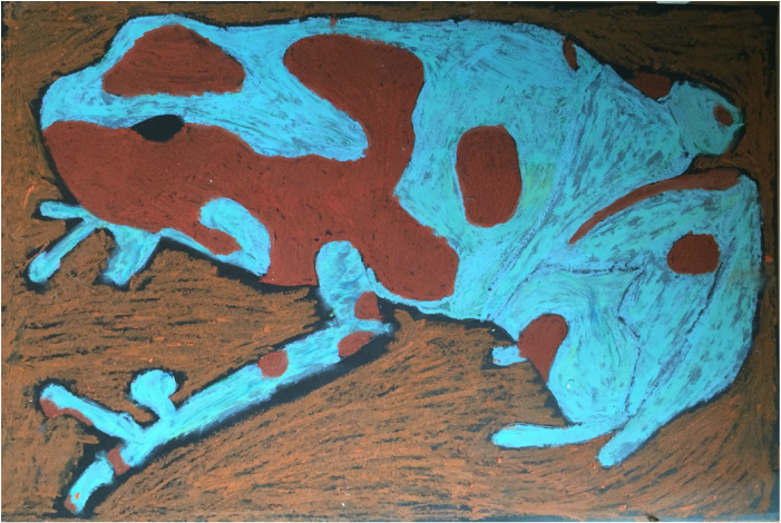 Frog artwork by Matthew Hislop, winner of the 6–8 grade category