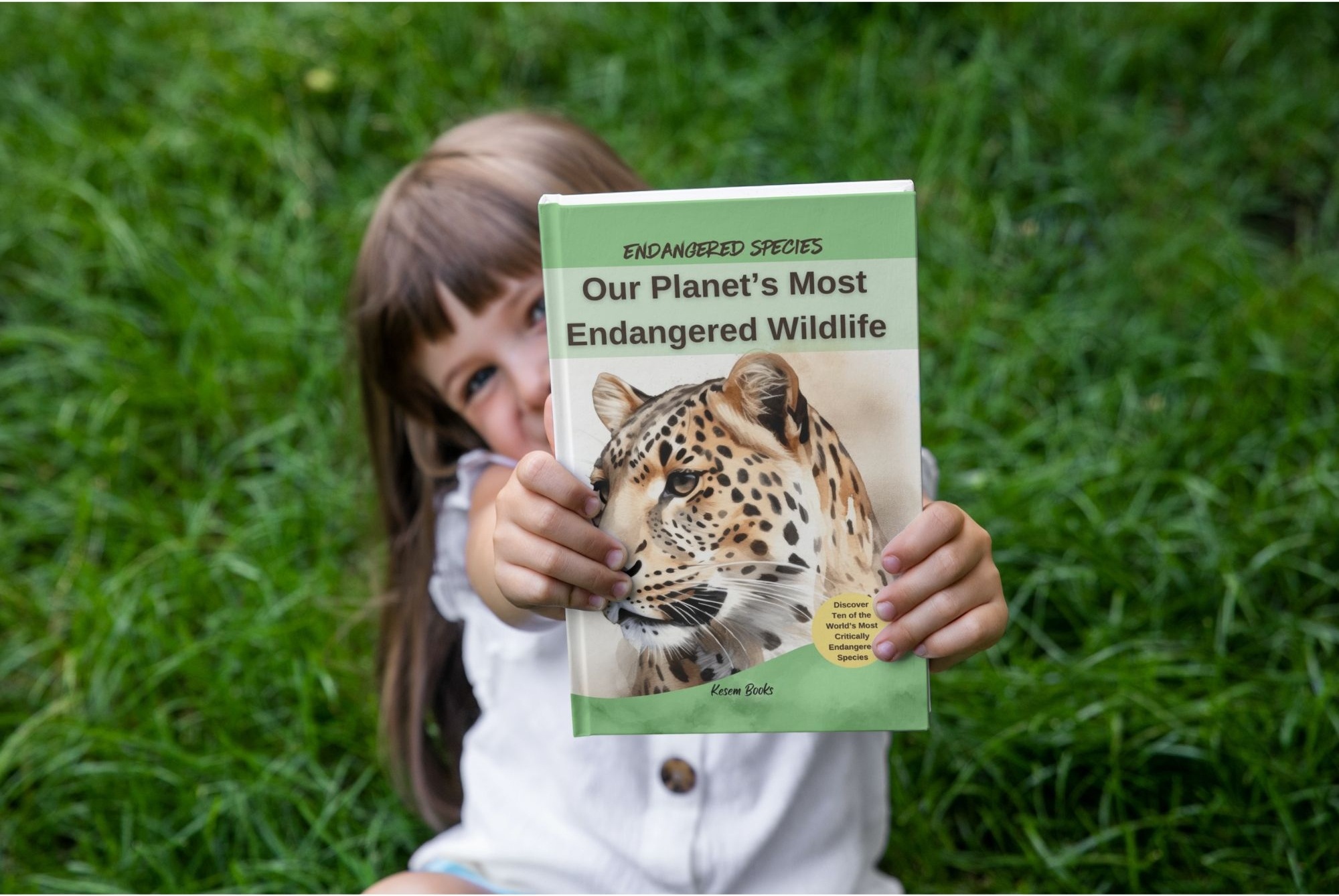 Child exploring Our Planet's Most Endangered Wildlife book